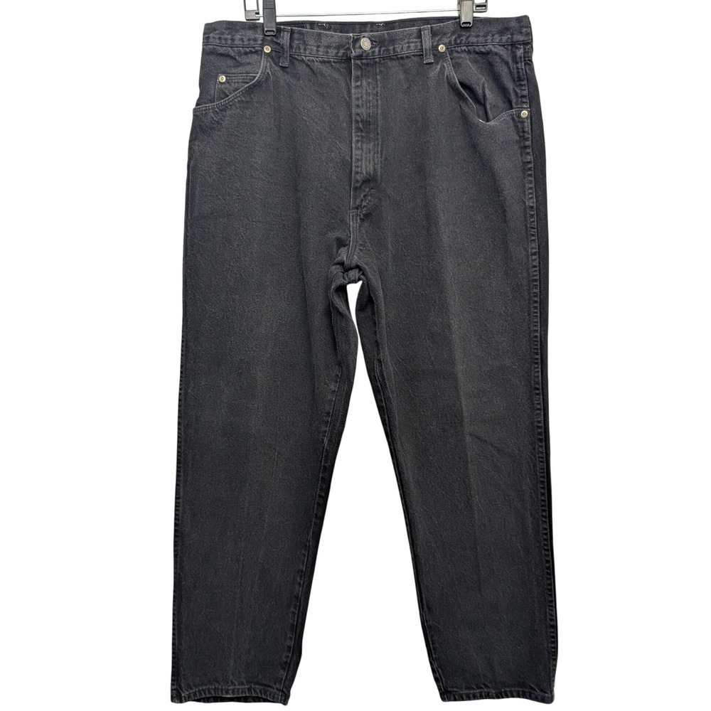 Vintage Wrangler Authentic Jeans Mens 42x32 Black Made in USA Straight Leg